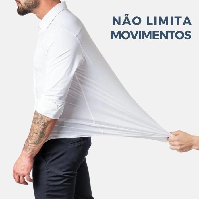 Camisa Masculina Social Lisa Conforto Anti Amassado