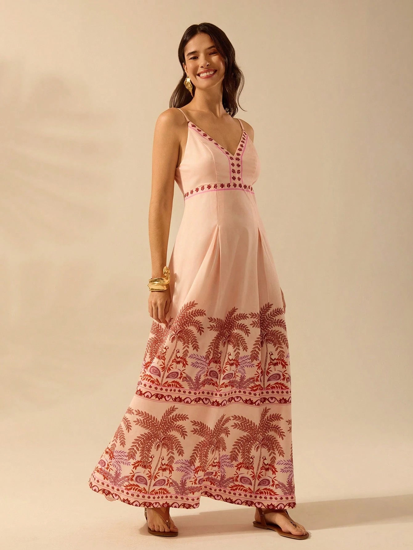 Vestido Boho Tropical Com Estampa Floral