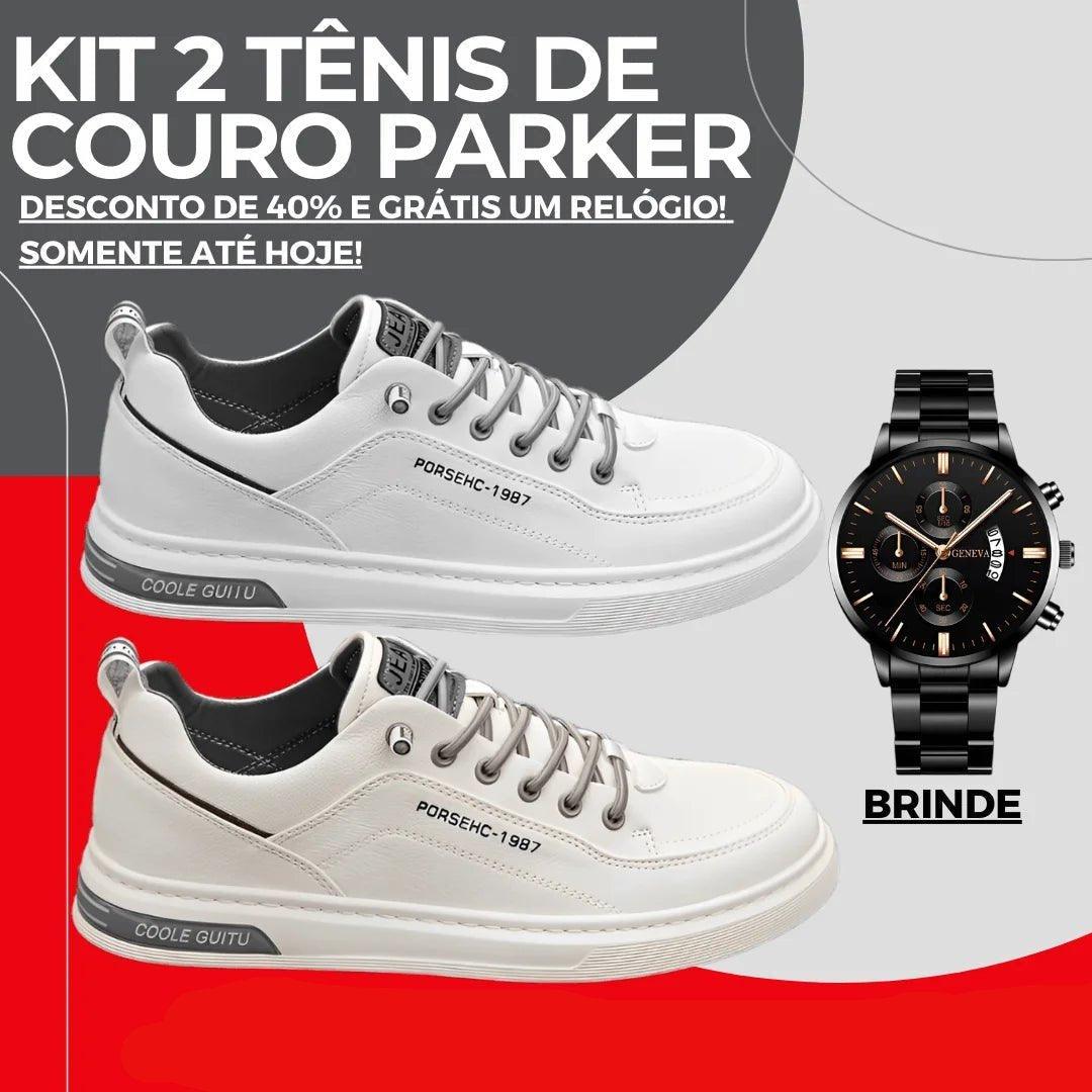 Tênis de Couro Masculino Parker - KIT 2 PARES