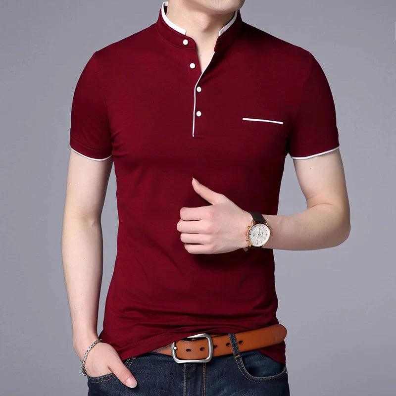 Camisa Masculina Gola Fixa Moderna