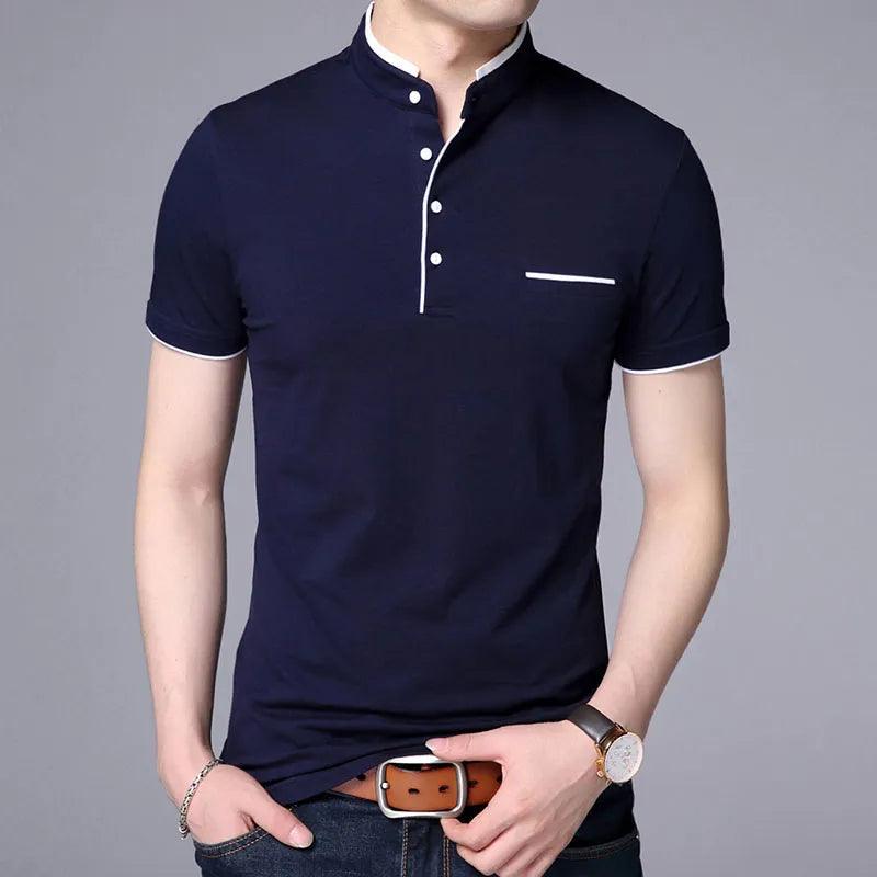 Camisa Masculina Gola Fixa Moderna